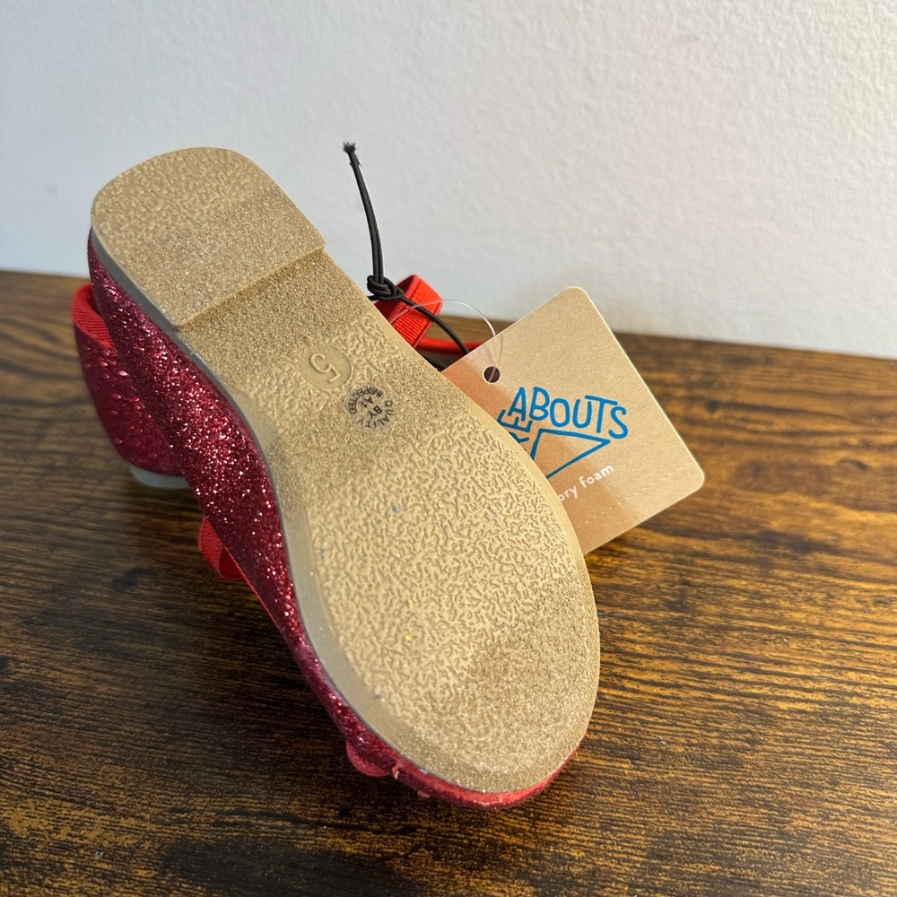 Thereabouts Toddler Girls Lil Lexi Red Glitter Ballet Flats NWT Multiple Sizes - Picture 4 of 5
